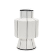 Dinah Large White w/ Black Stripes Ceramic Vase by Mercana at Eve Furniture
