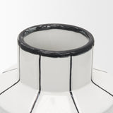Dinah Small White w/ Black Stripes Ceramic Vase by Mercana at Eve Furniture
