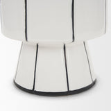 Dinah Small White w/ Black Stripes Ceramic Vase by Mercana at Eve Furniture