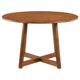 Dinah Walnut Round Solid Wood Dining Table by Coaster at Eve Furniture