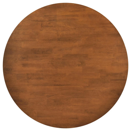 Dinah Walnut Round Solid Wood Dining Table by Coaster at Eve Furniture