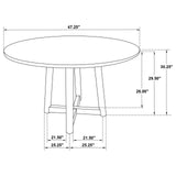 Dinah Walnut Round Solid Wood Dining Table by Coaster at Eve Furniture