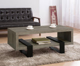 Dinard Gray Driftwood Coffee Table with Shelf