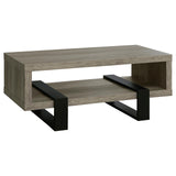 Dinard Gray Driftwood Coffee Table with Shelf by Coaster at Eve Furniture