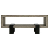 Dinard Gray Driftwood Coffee Table with Shelf by Coaster at Eve Furniture