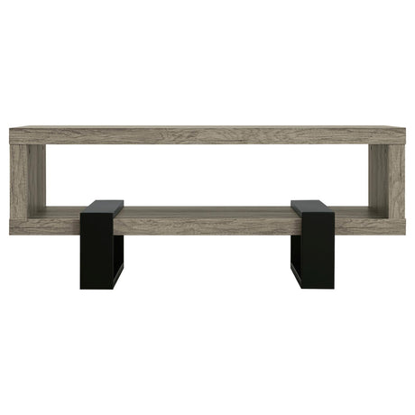 Dinard Gray Driftwood Coffee Table with Shelf by Coaster at Eve Furniture