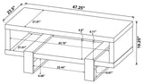 Dinard Gray Driftwood Coffee Table with Shelf by Coaster at Eve Furniture