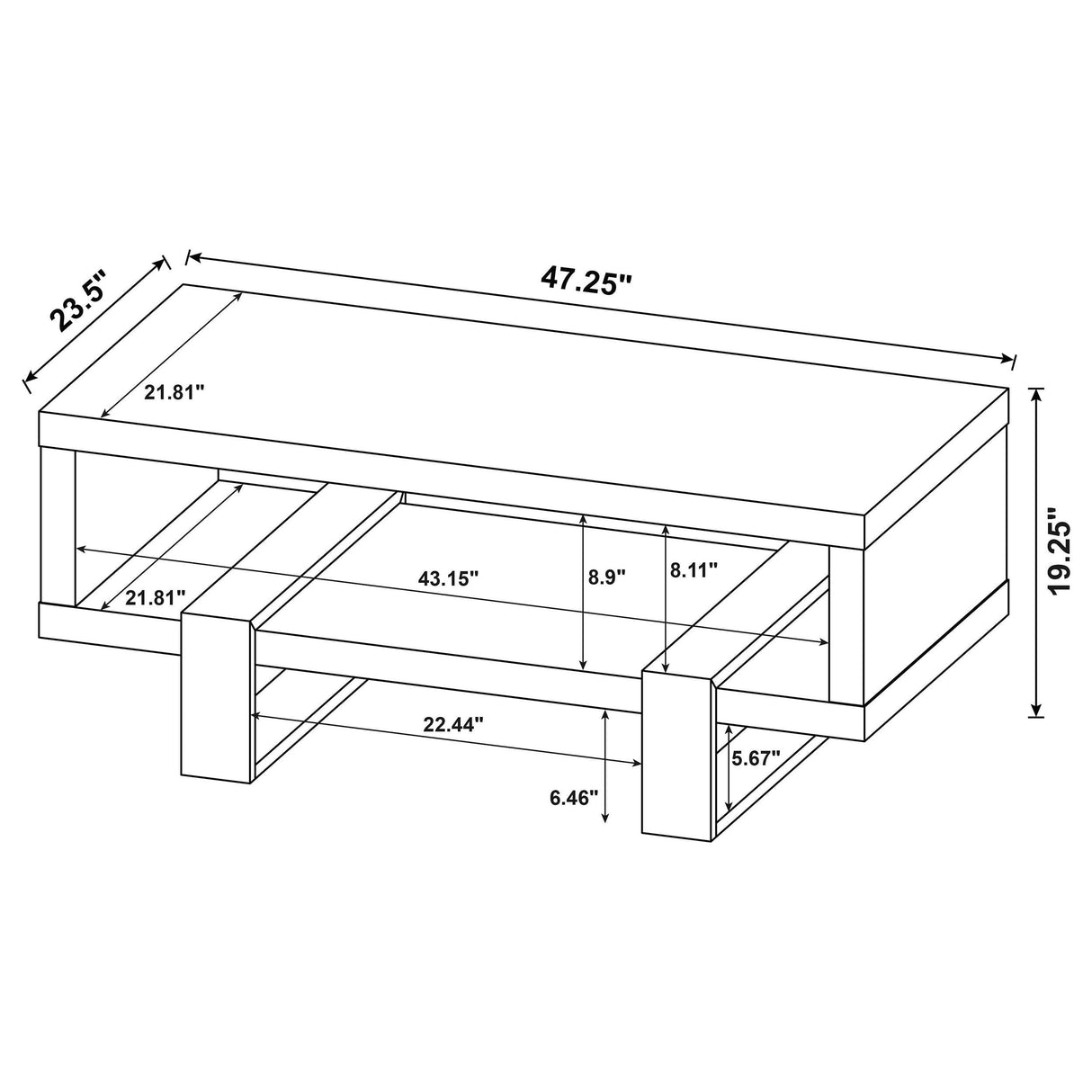Dinard Latte Engineered Wood Cocktail Coffee Table by Coaster at Eve Furniture