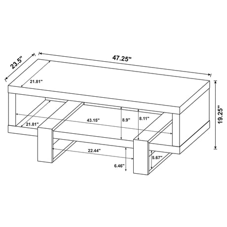 Dinard Latte Engineered Wood Cocktail Coffee Table by Coaster at Eve Furniture
