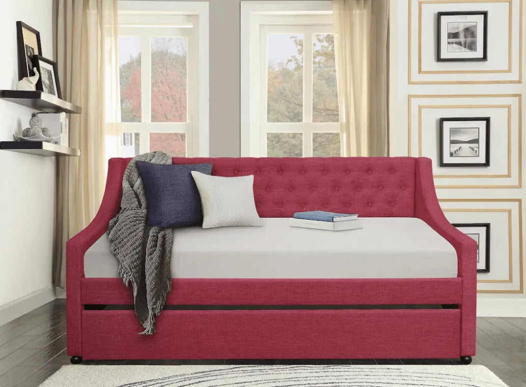 Dino Pink Daybed with Trundle by Homelegance at Eve Furniture