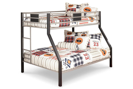 Dinsmore Black/Gray Twin over Full Bunk Bed by Ashley at Eve Furniture