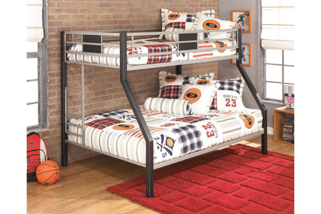 Dinsmore Black/Gray Twin over Full Bunk Bed by Ashley at Eve Furniture