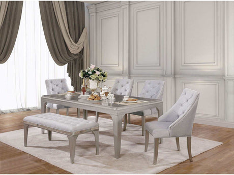 Diocles Silver & Gray 6-Piece Dining Room Set by Furniture of America at Eve Furniture