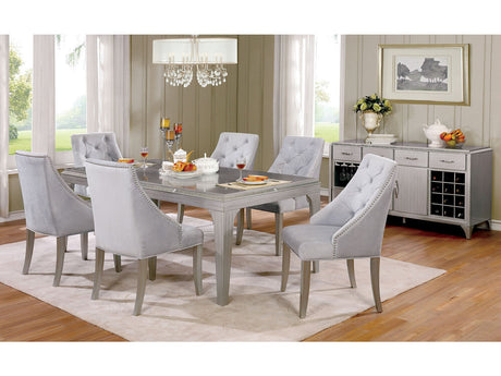 Diocles Silver/Gray 7-Piece Dining Room Set by Furniture of America at Eve Furniture