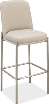 Dion Camel/Brushed Nickel Upholstered Bar Stool (Set of 2) by Modus Furniture at Eve Furniture