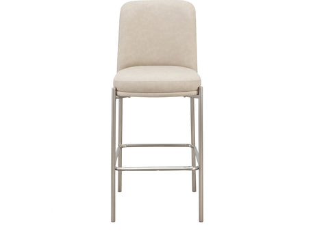 Dion Camel/Brushed Nickel Upholstered Bar Stool (Set of 2) by Modus Furniture at Eve Furniture