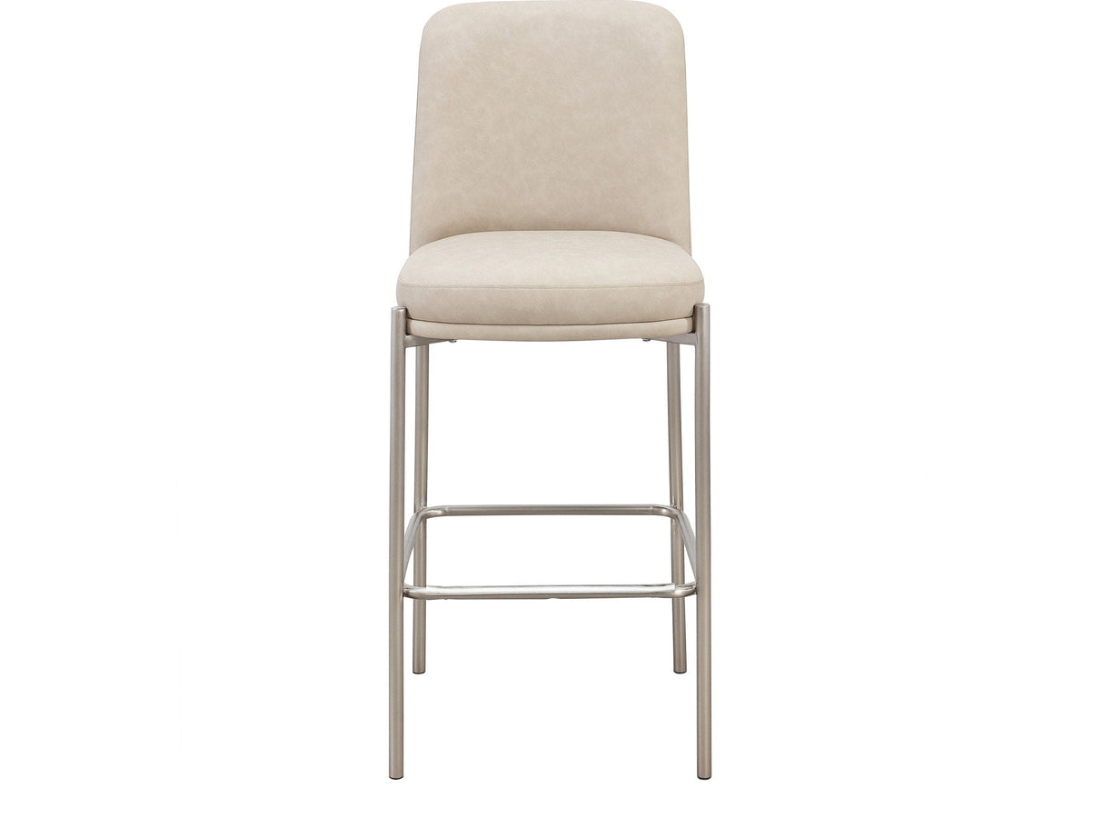 Dion Camel/Brushed Nickel Upholstered Bar Stool (Set of 2) by Modus Furniture at Eve Furniture