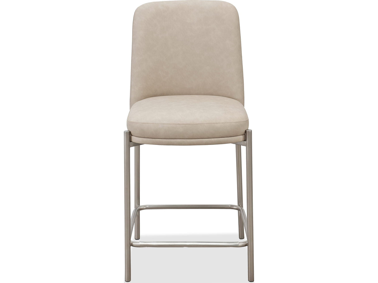 Dion Camel/Brushed Nickel Upholstered Counter Stool (Set of 2) by Modus Furniture at Eve Furniture