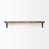 Dion I Brown Wood W/Black Metal Wall Shelf by Mercana at Eve Furniture