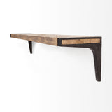Dion I Brown Wood W/Black Metal Wall Shelf by Mercana at Eve Furniture