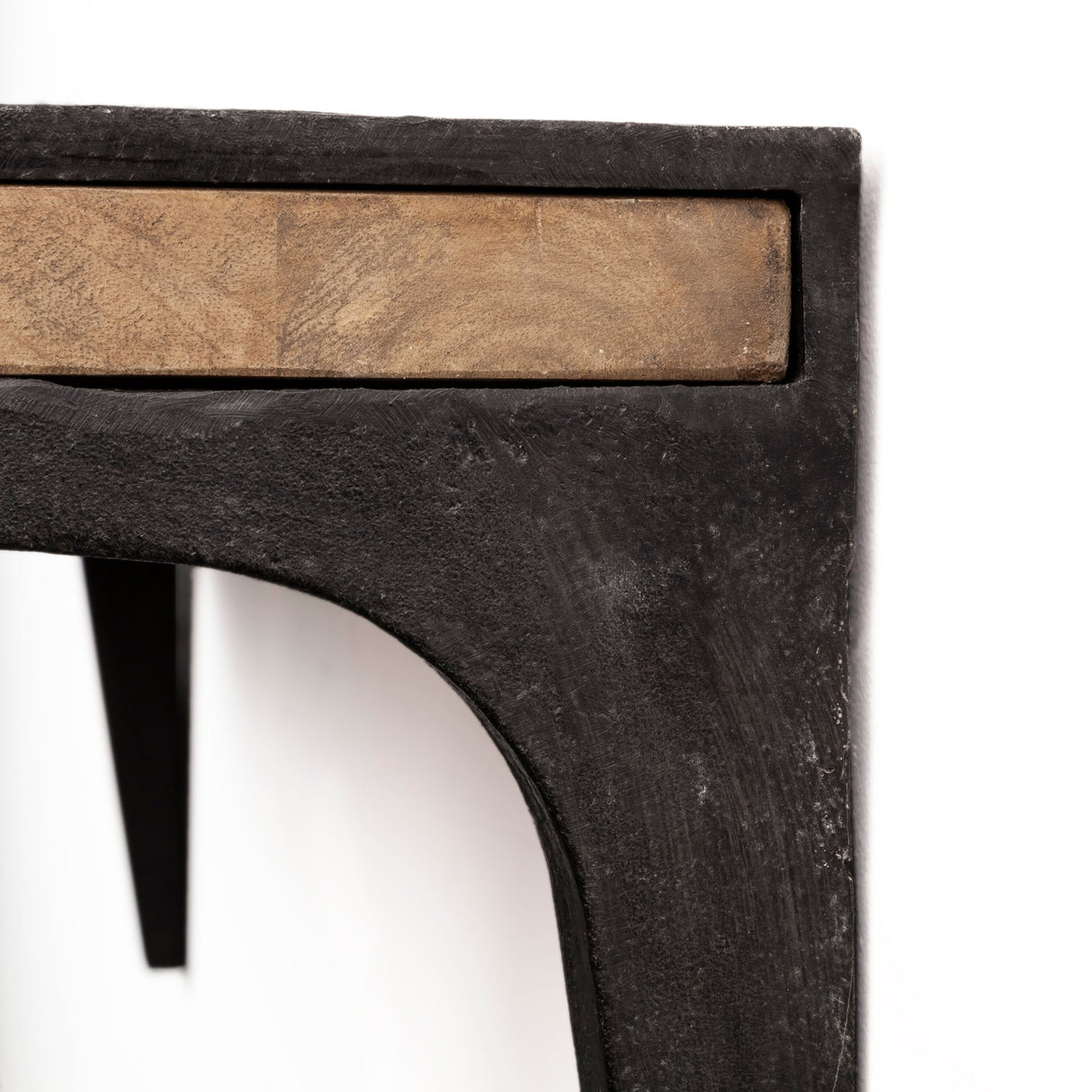 Dion I Brown Wood W/Black Metal Wall Shelf by Mercana at Eve Furniture