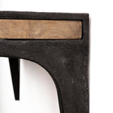 Dion I Brown Wood W/Black Metal Wall Shelf by Mercana at Eve Furniture