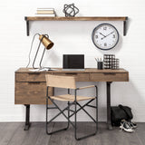 Dion I Brown Wood W/Black Metal Wall Shelf by Mercana at Eve Furniture