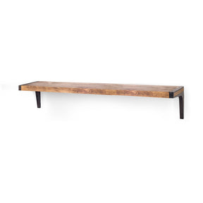 Dion I Brown Wood W/Black Metal Wall Shelf by Mercana at Eve Furniture