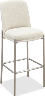 Dion Natural/Brushed Nickel Upholstered Bar Stool (Set of 2) by Modus Furniture at Eve Furniture