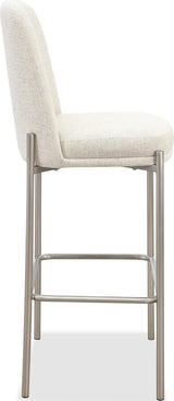 Dion Natural/Brushed Nickel Upholstered Bar Stool (Set of 2) by Modus Furniture at Eve Furniture