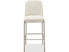 Dion Natural/Brushed Nickel Upholstered Bar Stool (Set of 2) by Modus Furniture at Eve Furniture