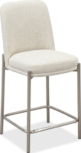 Dion Natural/Brushed Nickel Upholstered Counter Stool (Set of 2) by Modus Furniture at Eve Furniture