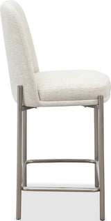 Dion Natural/Brushed Nickel Upholstered Counter Stool (Set of 2) by Modus Furniture at Eve Furniture