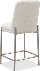 Dion Natural/Brushed Nickel Upholstered Counter Stool (Set of 2) by Modus Furniture at Eve Furniture