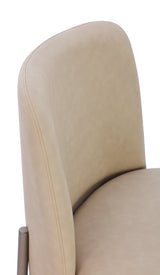 Dion Upholstered Dining Chair in Camel Synthetic Leather and Brushed Nickel Metal (Set of 2) by Modus Furniture at Eve Furniture