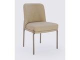 Dion Upholstered Dining Chair in Camel Synthetic Leather and Brushed Nickel Metal (Set of 2) by Modus Furniture at Eve Furniture