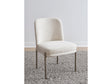 Dion Upholstered Dining Chair in Natural Light Linen and Brushed Nickel Metal (Set of 2) by Modus Furniture at Eve Furniture