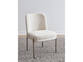 Dion Upholstered Dining Chair in Natural Light Linen and Brushed Nickel Metal (Set of 2) by Modus Furniture at Eve Furniture