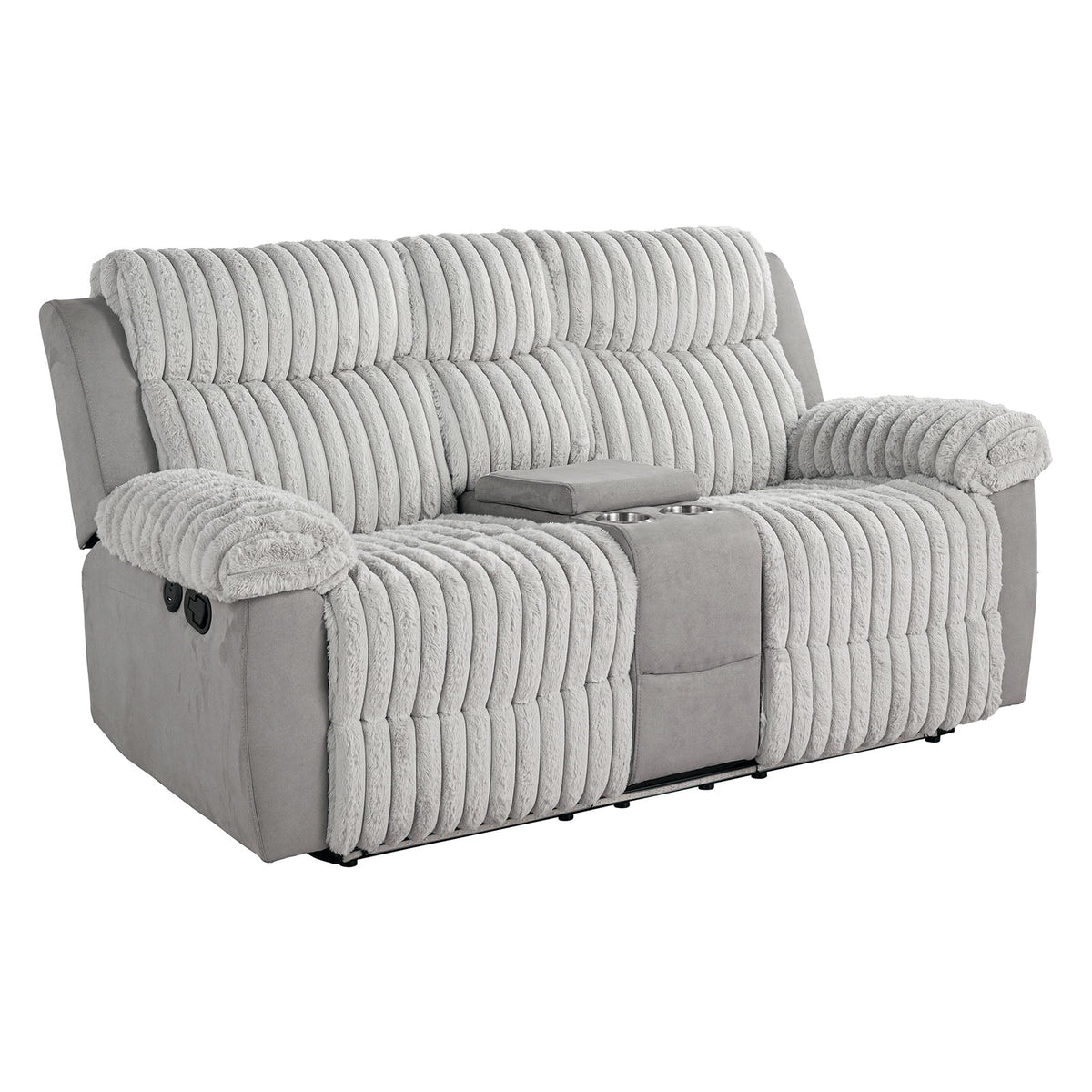 Dionysus Gray Manual Reclining Loveseat by Furniture of America at Eve Furniture