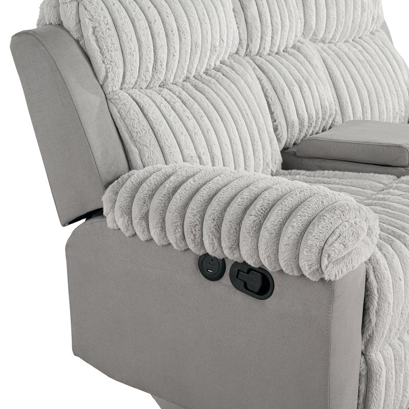 Dionysus Gray Manual Reclining Sofa & Loveseat by Furniture of America at Eve Furniture