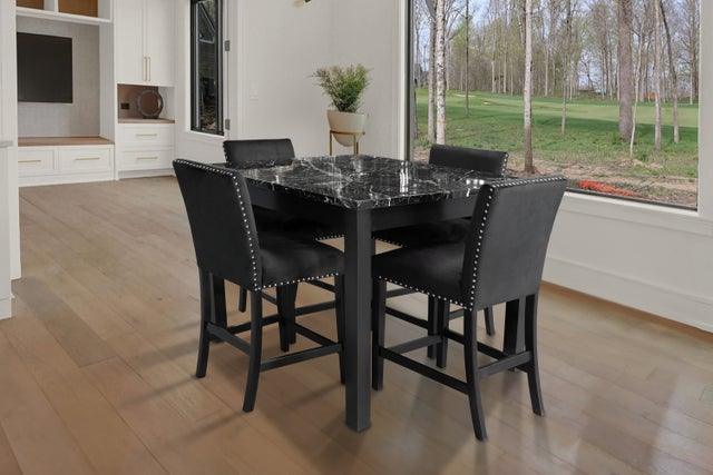 Dior Oynx Black 5-Piece Counter Height Set by Happy Homes at Eve Furniture