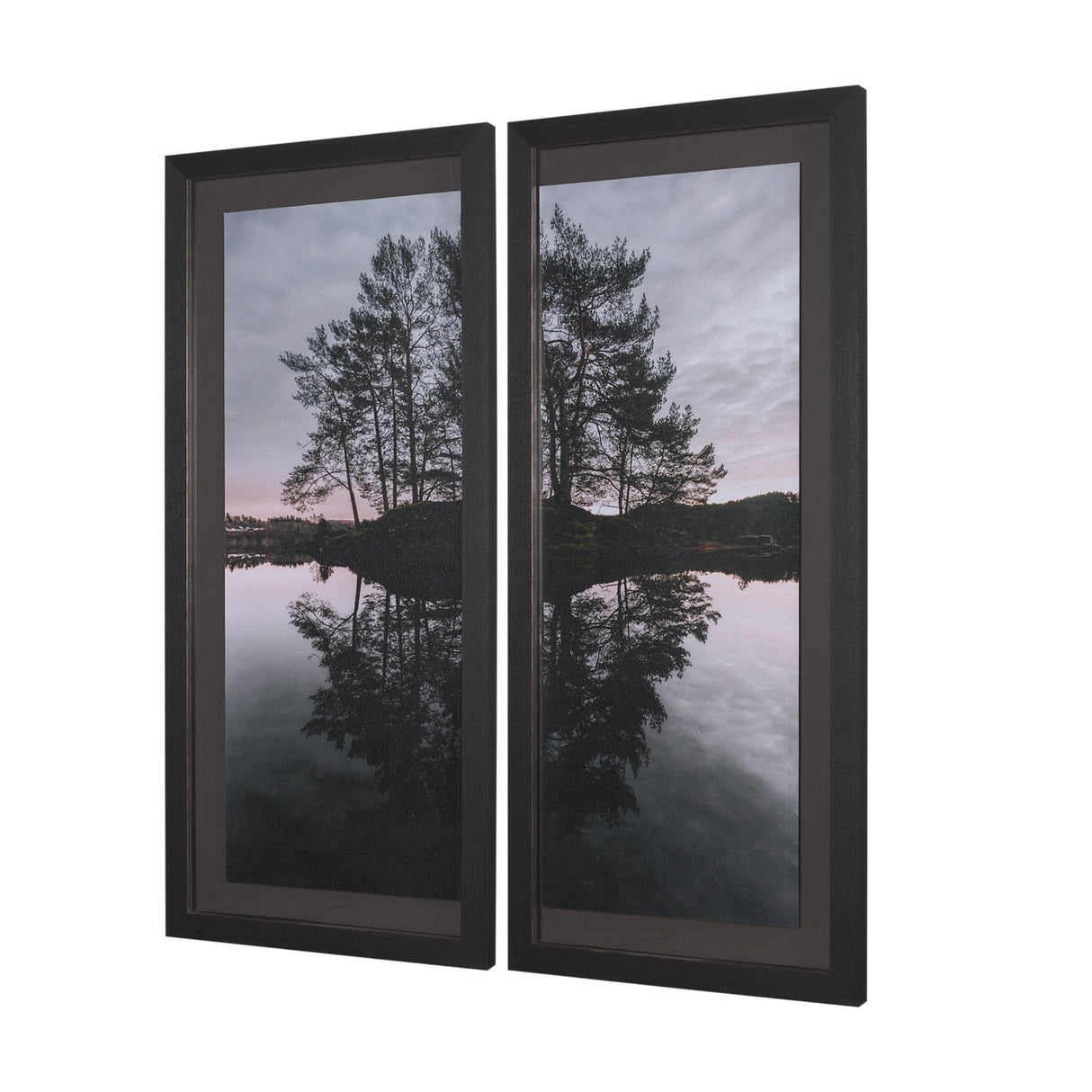 Diptych (Set of 2) by Thomas Tepstad Berge Hand-Embellish TextureFramePhoto Print Matted under Glass by Mercana at Eve Furniture