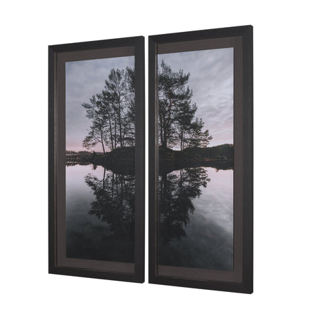 Diptych (Set of 2) by Thomas Tepstad Berge Hand-Embellish TextureFramePhoto Print Matted under Glass by Mercana at Eve Furniture