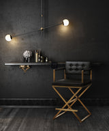 Director Performance Vegan Leather Stool with Gold Base by TOV Furniture at Eve Furniture
