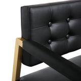Director Performance Vegan Leather Stool with Gold Base by TOV Furniture at Eve Furniture