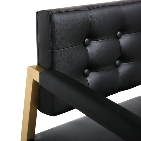 Director Performance Vegan Leather Stool with Gold Base by TOV Furniture at Eve Furniture