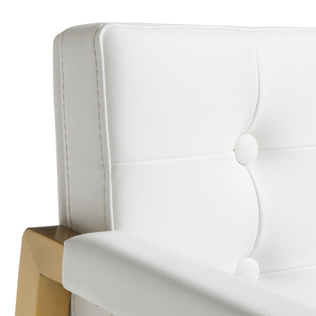 Director Performance Vegan Leather Stool with Gold Base by TOV Furniture at Eve Furniture