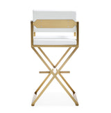 Director Performance Vegan Leather Stool with Gold Base by TOV Furniture at Eve Furniture