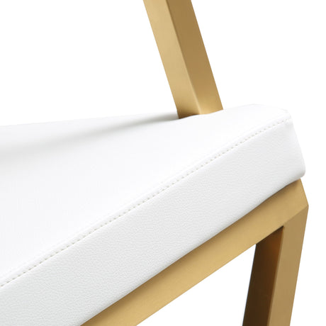 Director Performance Vegan Leather Stool with Gold Base by TOV Furniture at Eve Furniture