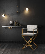 Director Performance Vegan Leather Stool with Gold Base by TOV Furniture at Eve Furniture